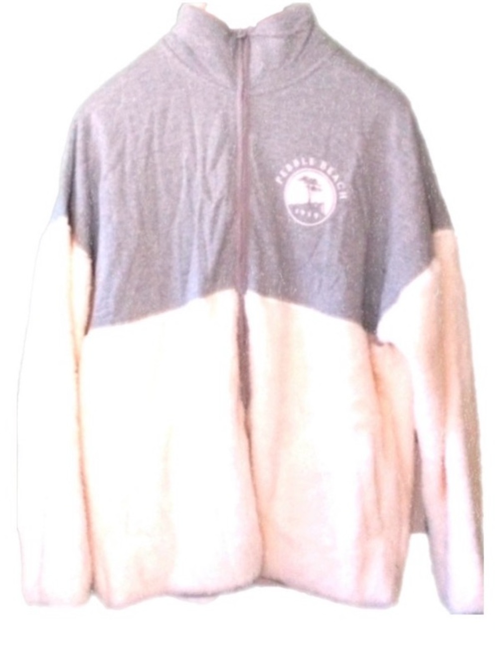 Jersey Spirit fuzzy casual zip turtle neck casual color block sweatshirt  Sz XL